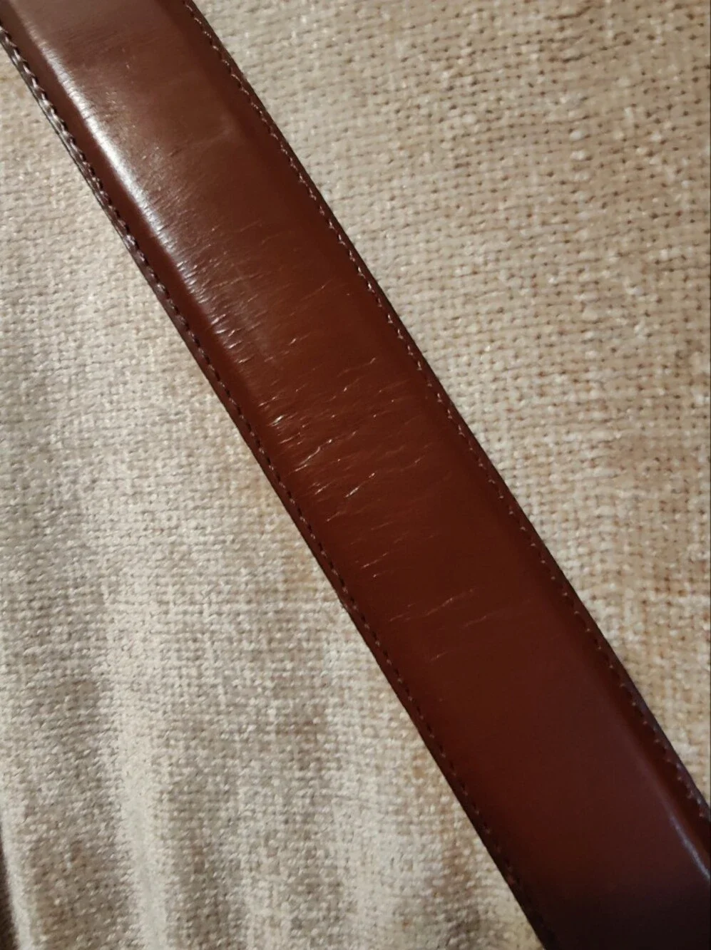 Vintage Avignon Brown Leather Belt with Gold Buckle, Fit 28